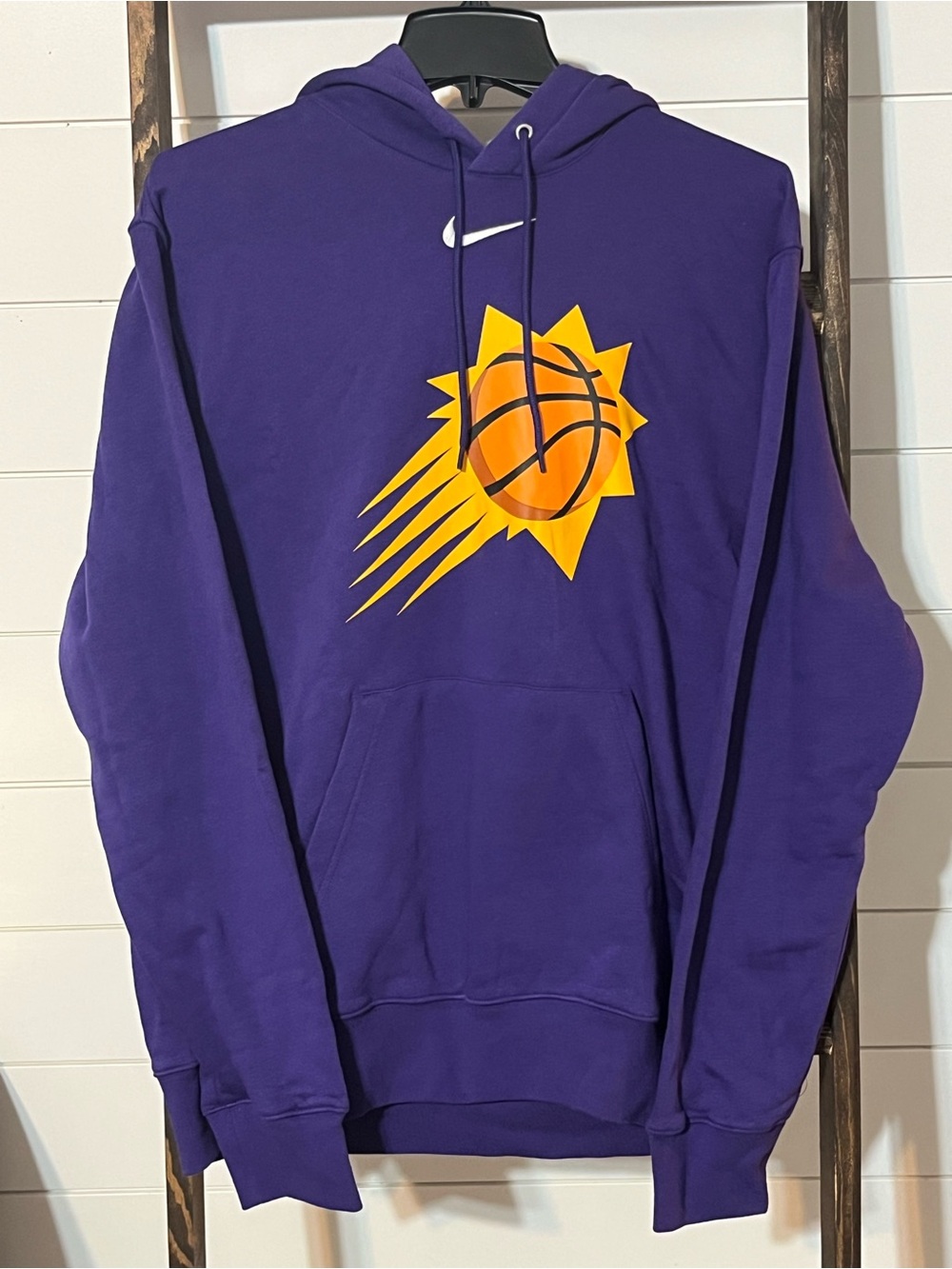 Nike Purple Phoenix Suns Pullover Hoodie with Yellow-Orange Logo